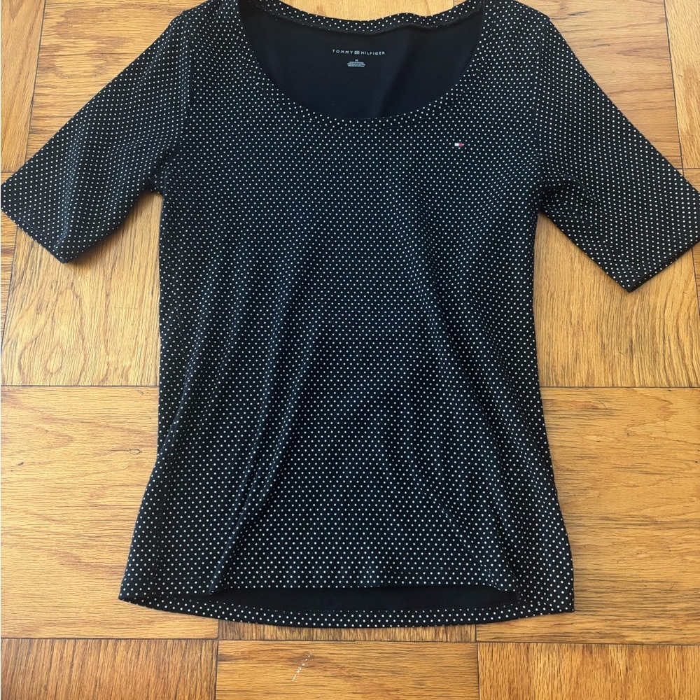 Tommy Hilfiger Black Fitted Short Sleeve Tee